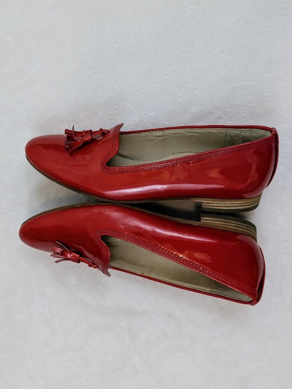 Paul Green Tassel Flats Patent Leather Cherry Red - Picture 7 of 11
